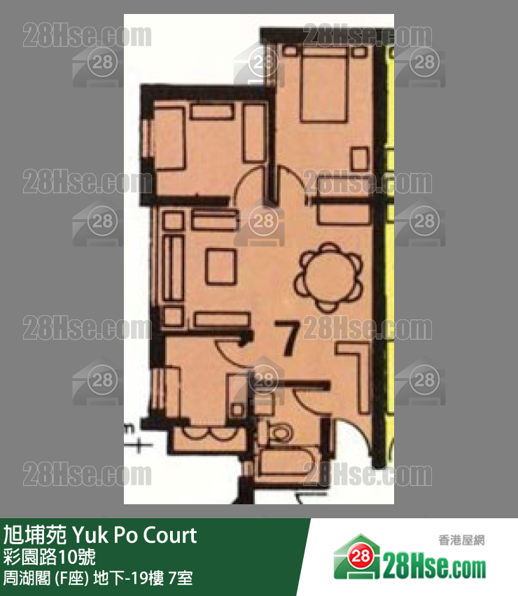 旭埔苑 周湖閣 (F座)2樓 7室 平面圖