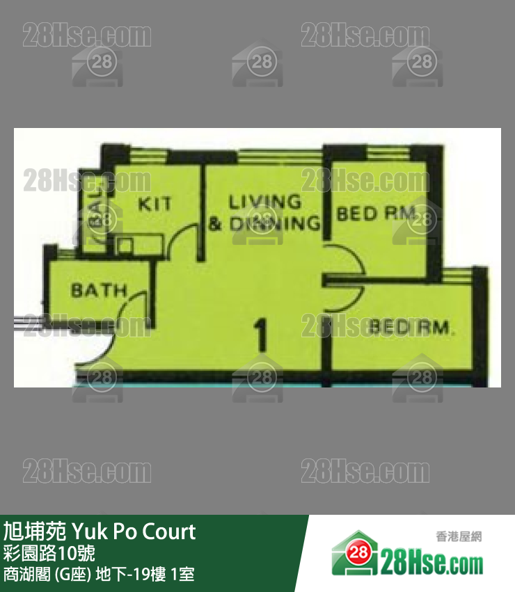 旭埔苑 商湖閣 (G座)7樓 1室 平面圖