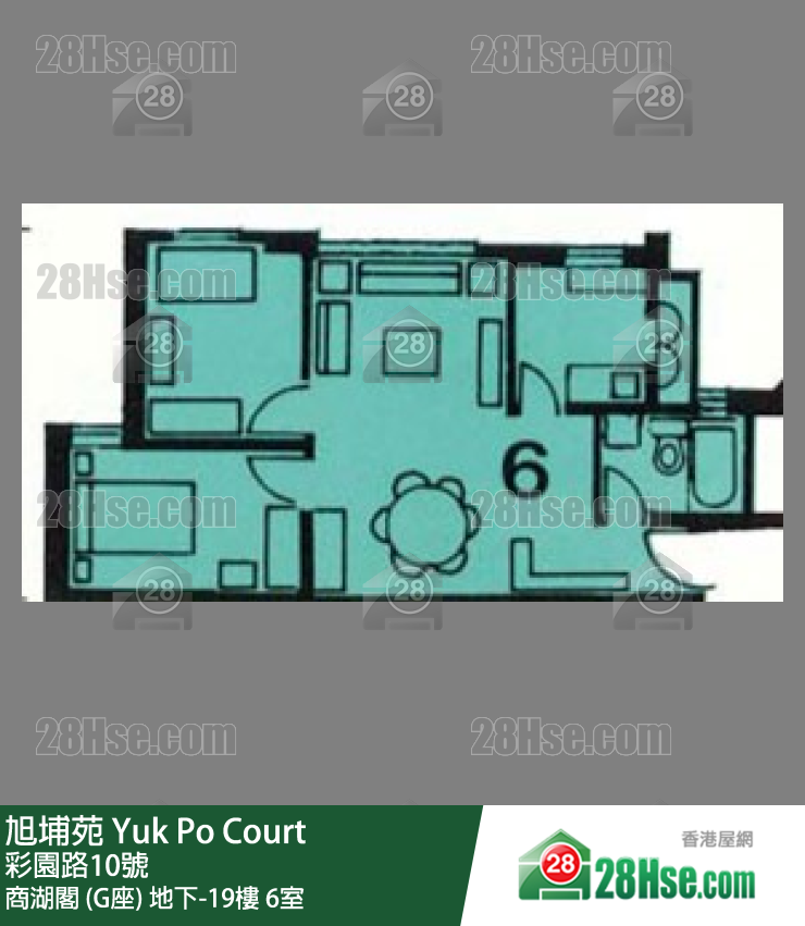 旭埔苑 商湖閣 (G座)17樓 6室 平面圖