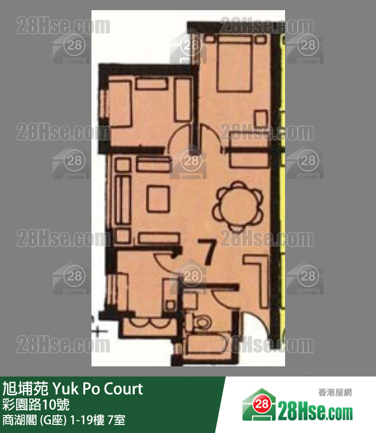 旭埔苑 商湖閣 (G座)13樓 7室 平面圖