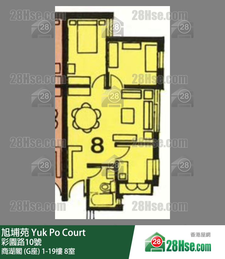 旭埔苑 商湖閣 (G座)7樓 8室 平面圖