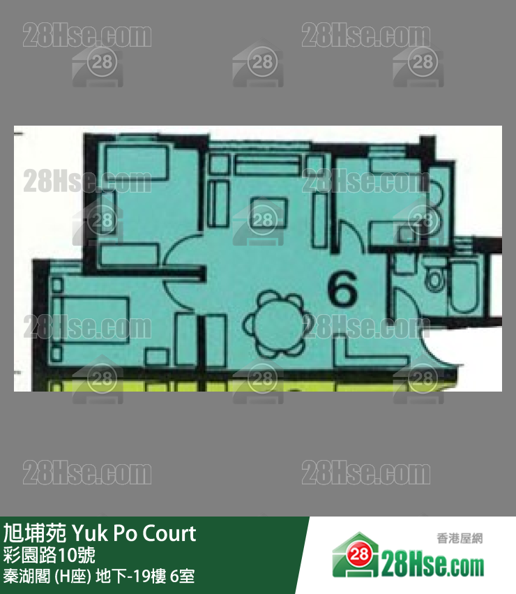 旭埔苑 秦湖閣 (H座)4樓 6室 平面圖