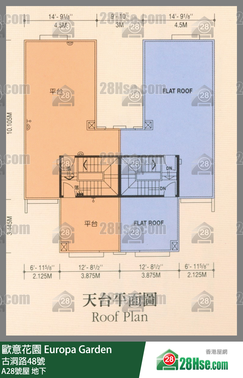 歐意花園 A28號屋 平面圖