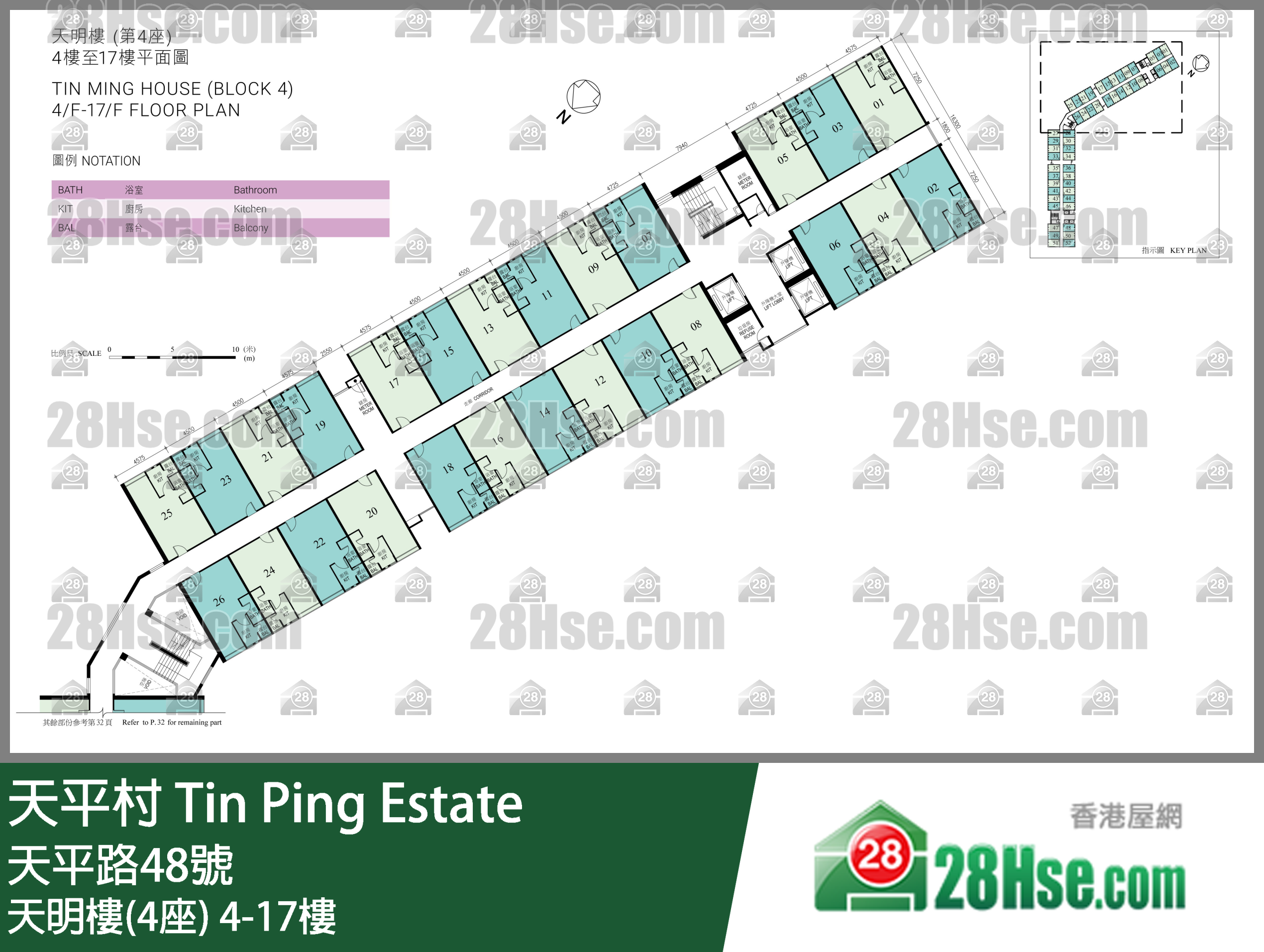 Block 4 4/f To 17/f FloorPlan