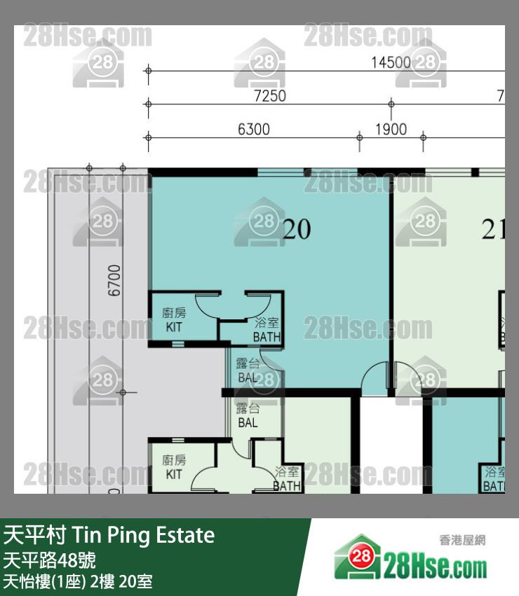天平村 天怡樓(1座)2樓 20室 平面圖