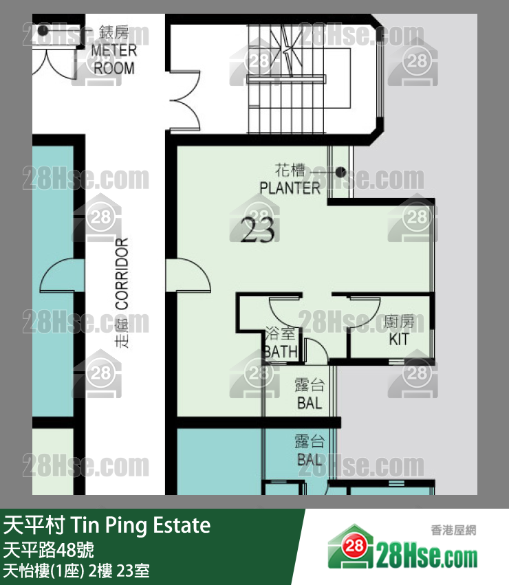 天平村 天怡樓(1座)2樓 23室 平面圖