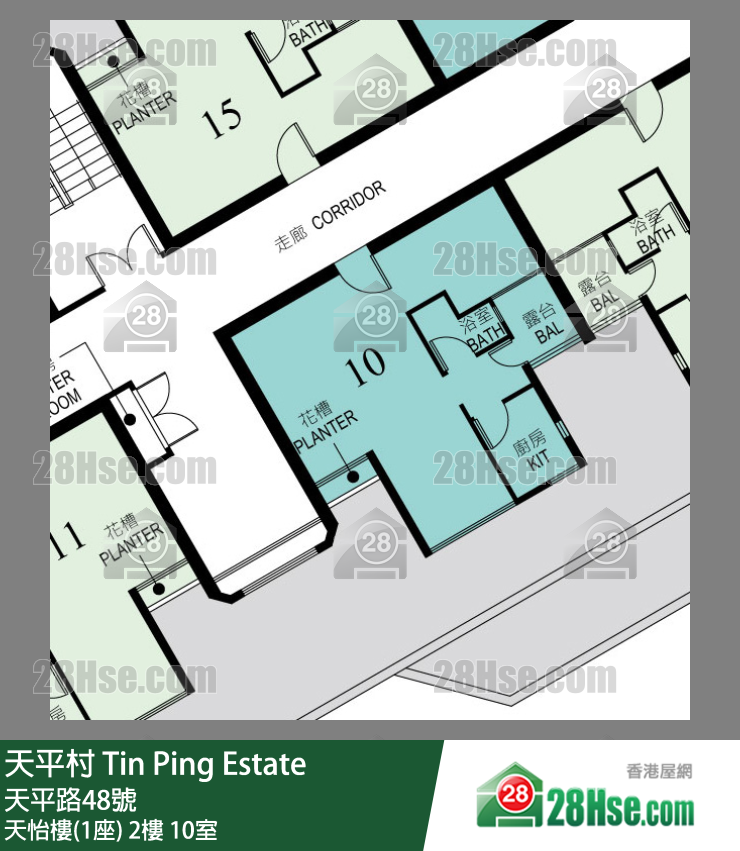 天平村 天怡樓(1座)2樓 10室 平面圖