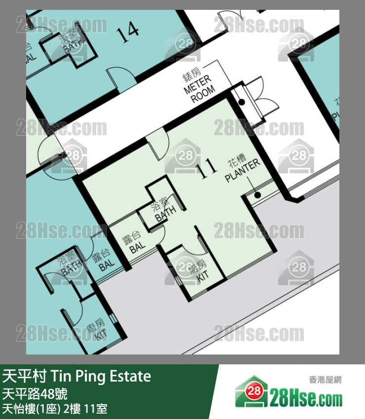 天平村 天怡樓(1座) 2樓 11室 平面圖