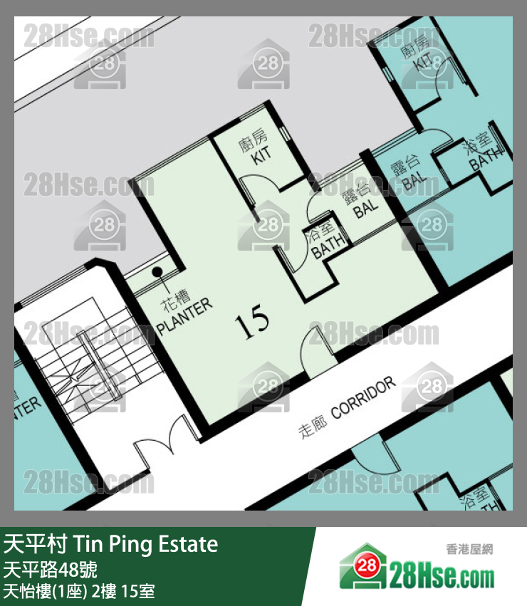 天平村 天怡樓(1座)2樓 15室 平面圖