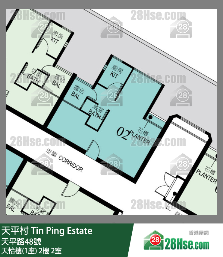 天平村 天怡樓(1座)2樓 2室 平面圖