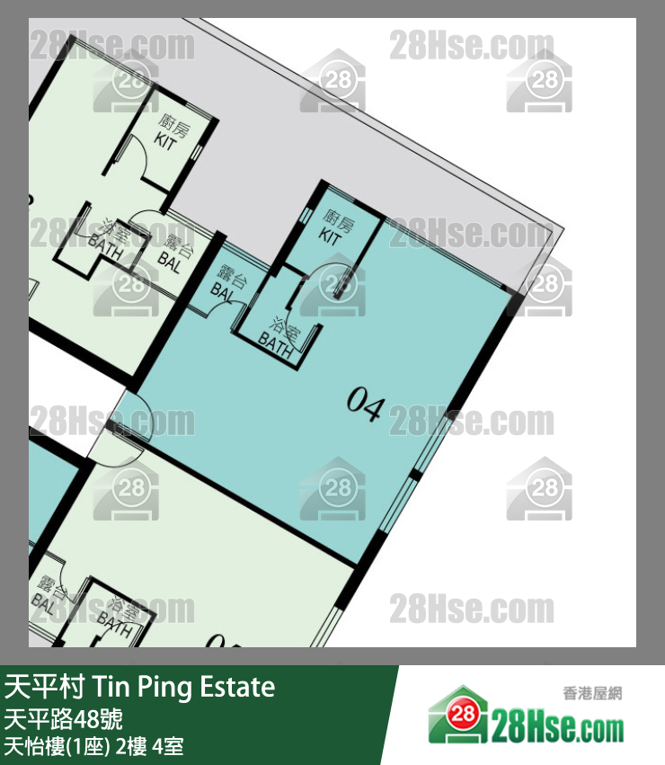 天平村 天怡樓(1座) 2樓 4室 平面圖