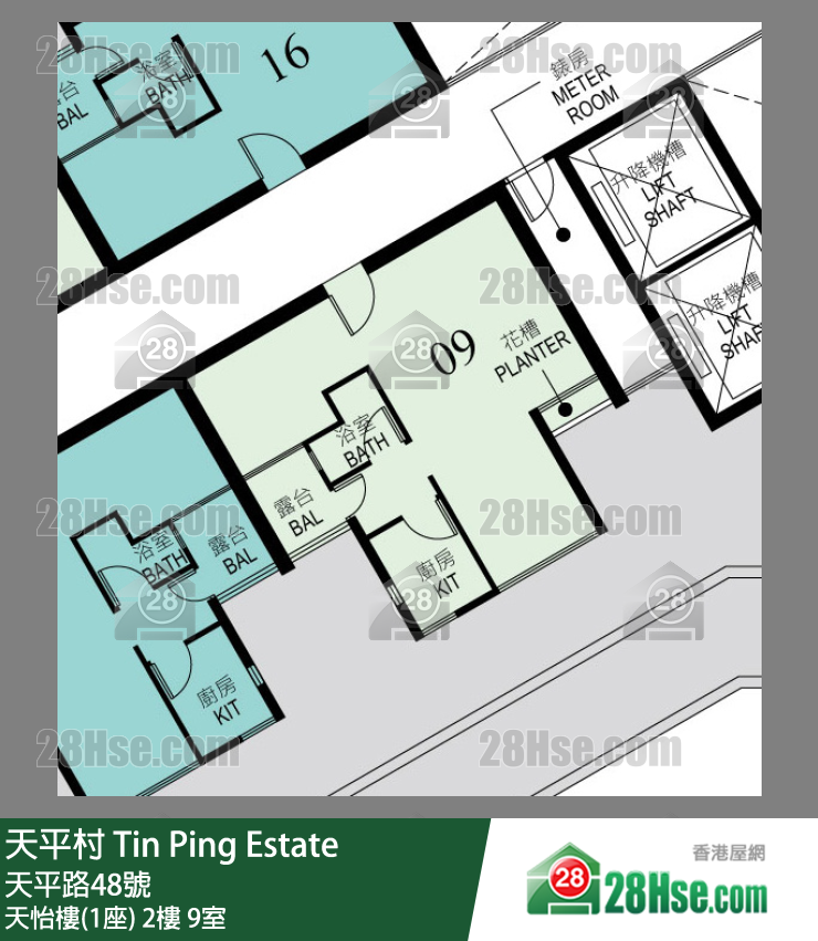 天平村 天怡樓(1座)2樓 9室 平面圖