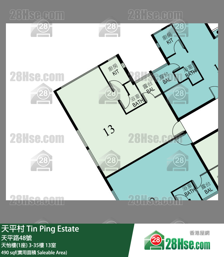 天平村 天怡樓(1座)11樓 13室 平面圖