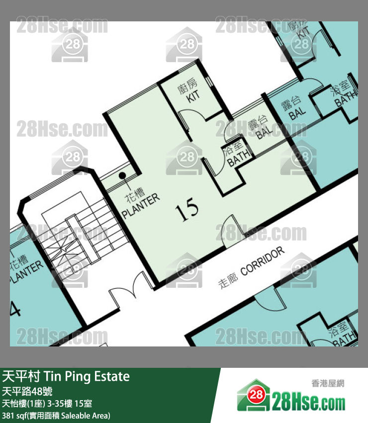 天平村 天怡樓(1座)26樓 15室 平面圖