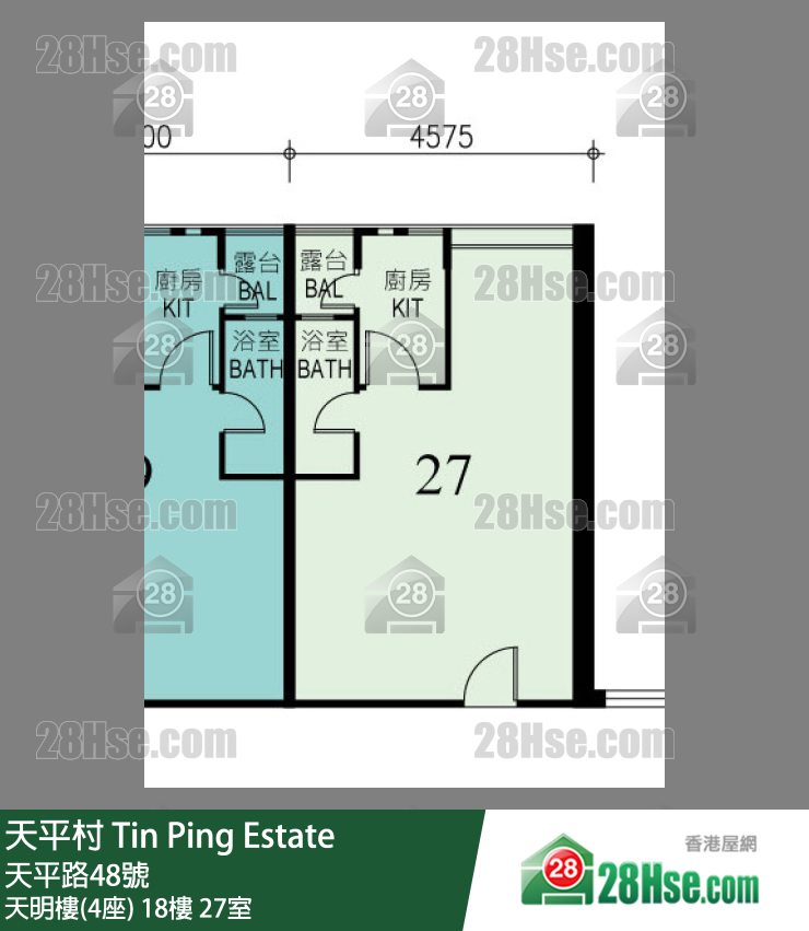 天平村 天明樓(4座)18樓 27室 平面圖