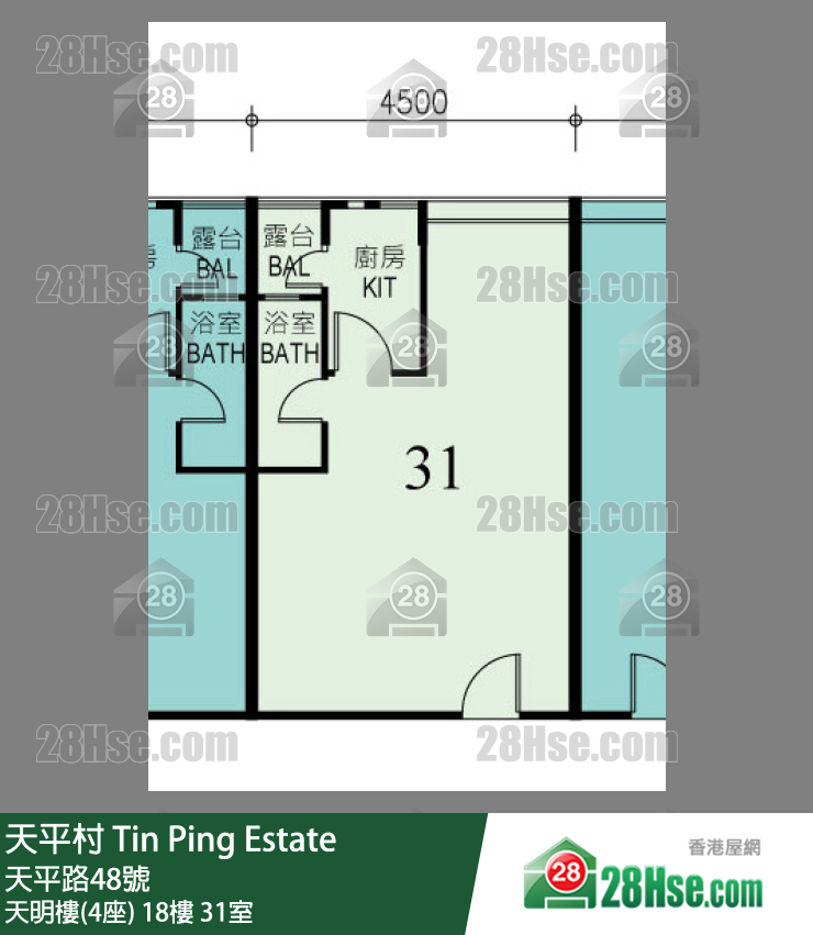天平村 天明樓(4座)18樓 31室 平面圖
