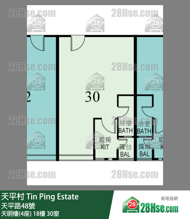 天平村 天明樓(4座)18樓 30室 平面圖