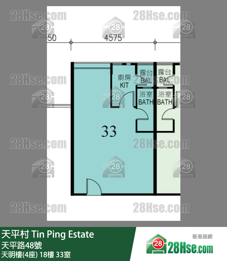 天平村 天明樓(4座)18樓 33室 平面圖