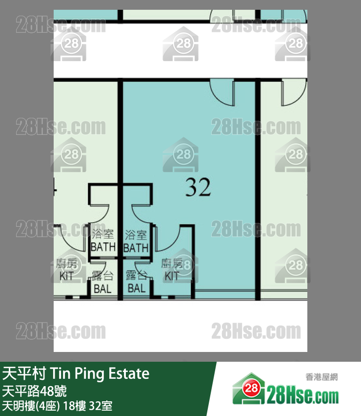 天平村 天明樓(4座)18樓 32室 平面圖