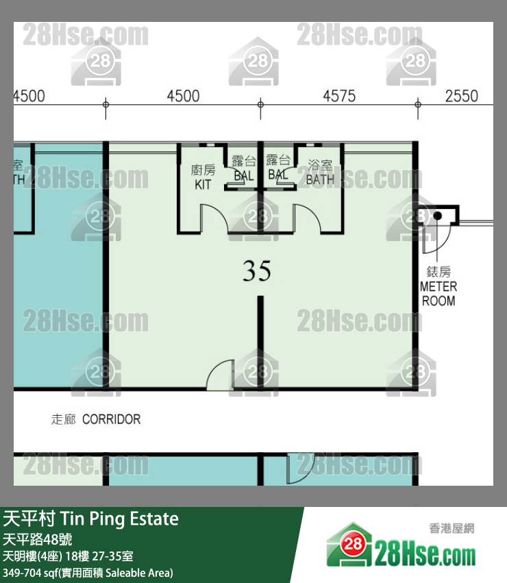 天平村 天明樓(4座)18樓 27室 平面圖