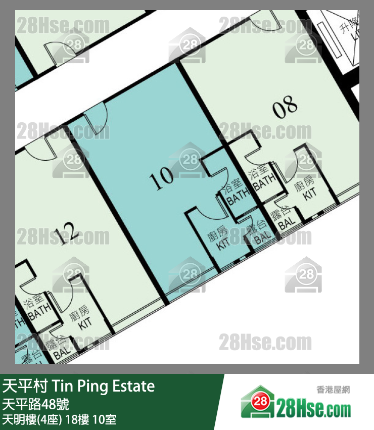 天平村 天明樓(4座)18樓 10室 平面圖