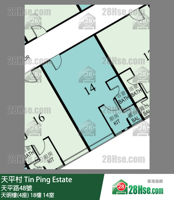天平村 天明樓(4座)18樓 14室 平面圖