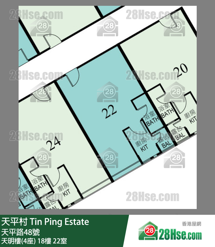 天平村 天明樓(4座)18樓 22室 平面圖