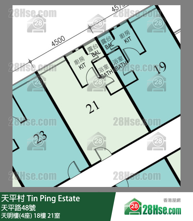 天平村 天明樓(4座)18樓 21室 平面圖