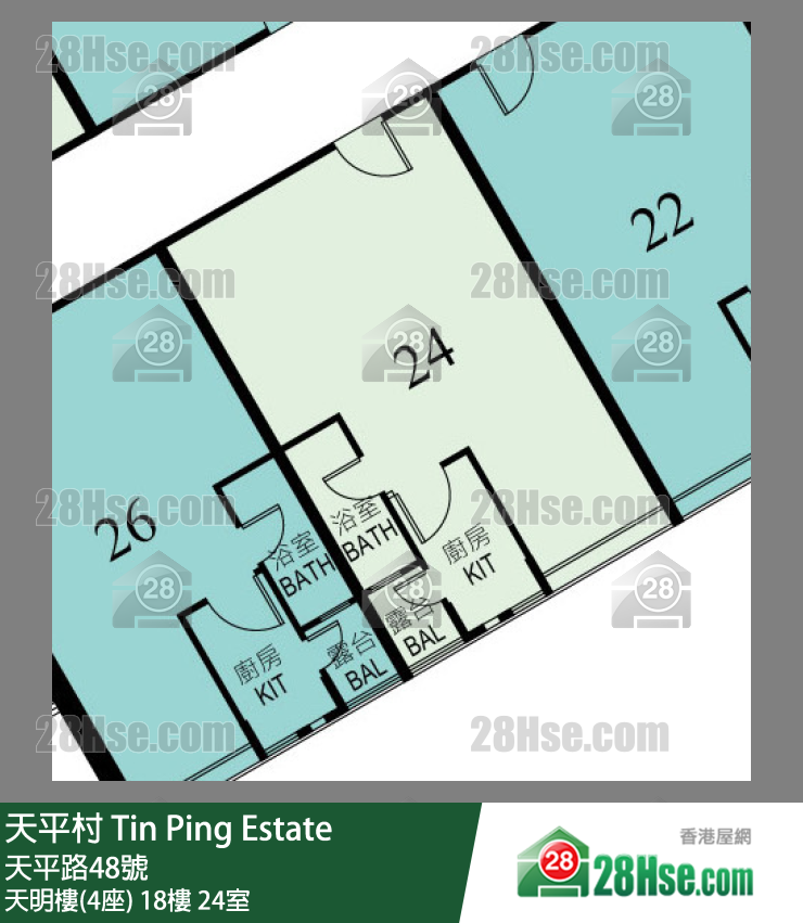 天平村 天明樓(4座)18樓 24室 平面圖