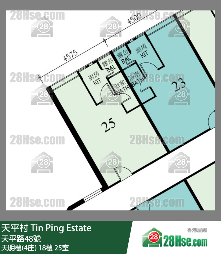 天平村 天明樓(4座)18樓 25室 平面圖