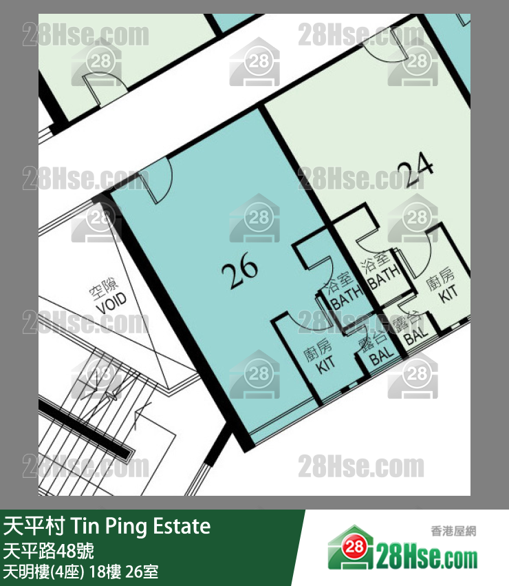 天平村 天明樓(4座)18樓 26室 平面圖