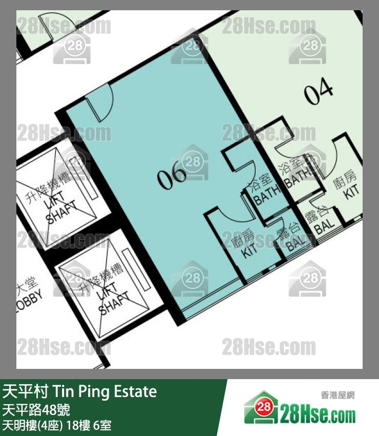 天平村 天明樓(4座)18樓 6室 平面圖