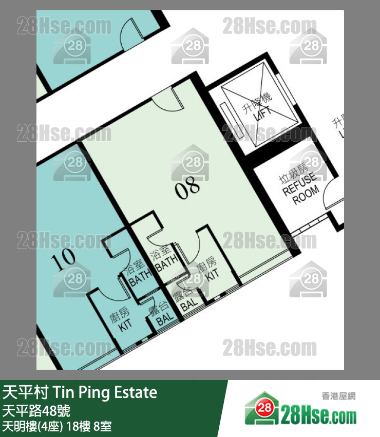 天平村 天明樓(4座)18樓 8室 平面圖