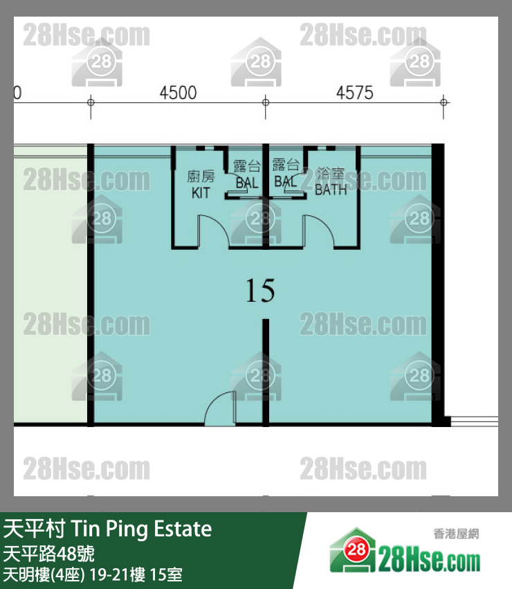 天平村 天明樓(4座)21樓 15室 平面圖