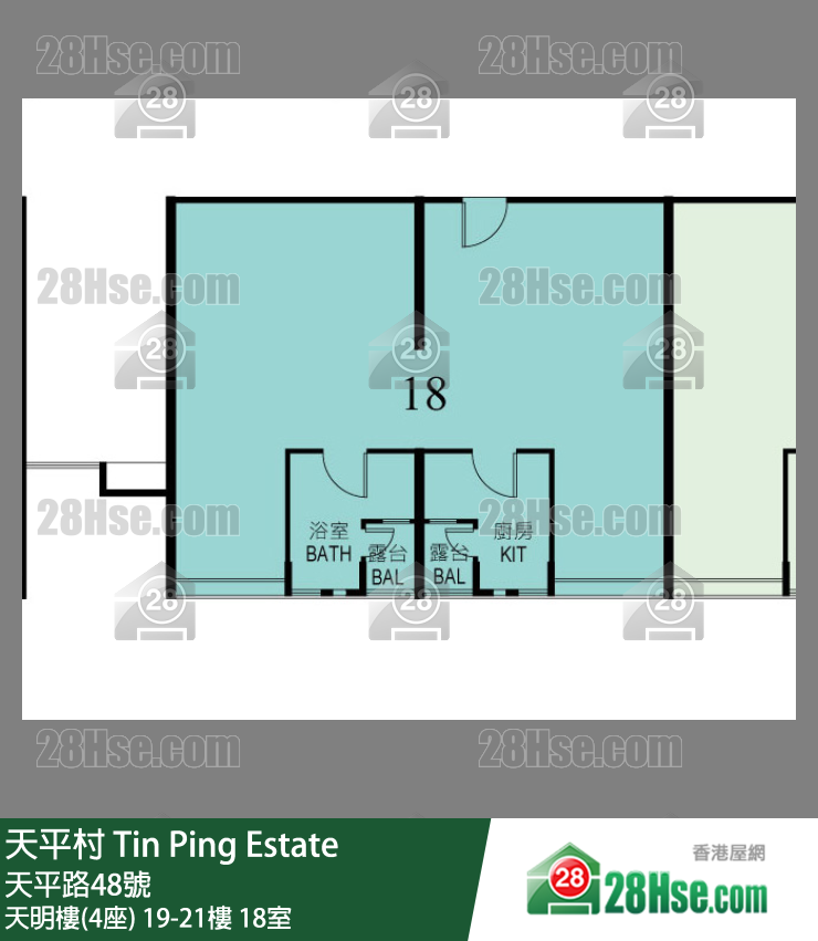 天平村 天明樓(4座)19樓 18室 平面圖