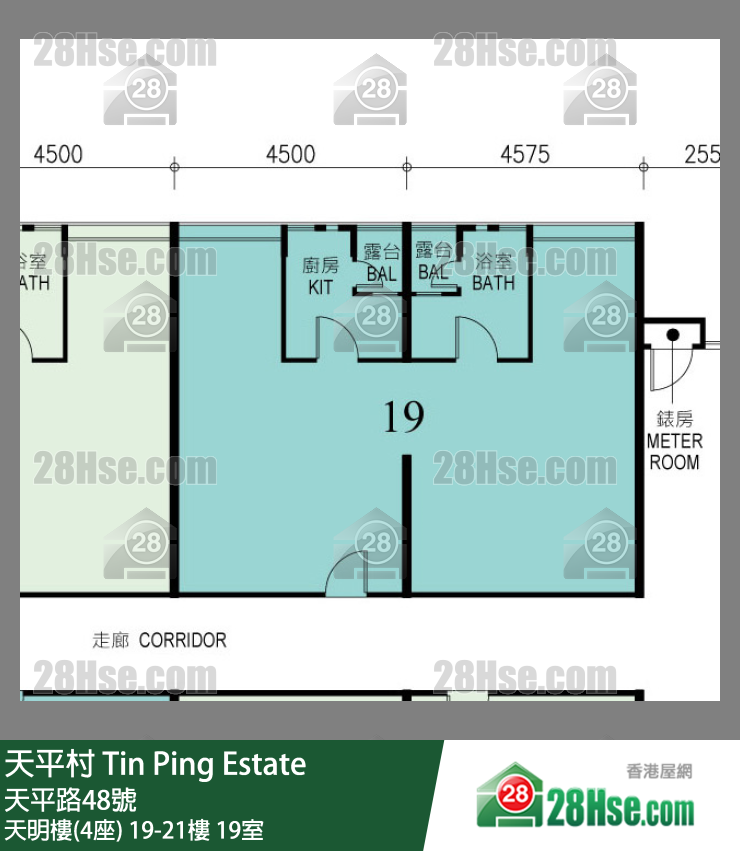 天平村 天明樓(4座)20樓 19室 平面圖