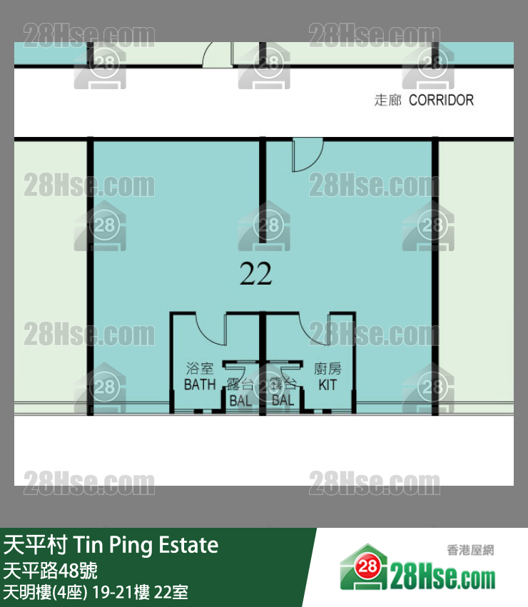 天平村 天明樓(4座)20樓 22室 平面圖