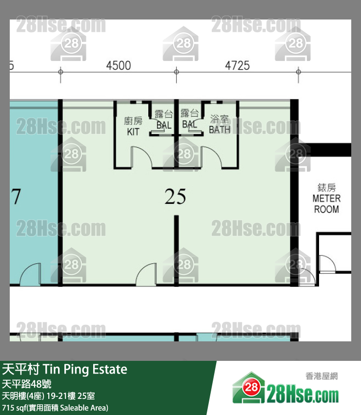 天平村 天明樓(4座)20樓 25室 平面圖
