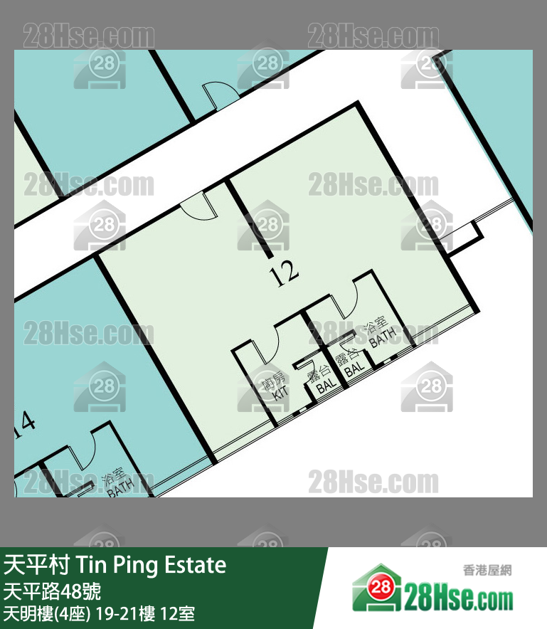 天平村 天明樓(4座)20樓 12室 平面圖