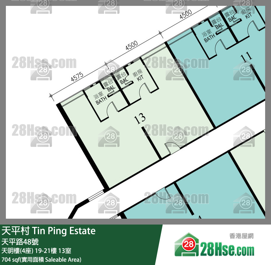 天平村 天明樓(4座)19樓 13室 平面圖