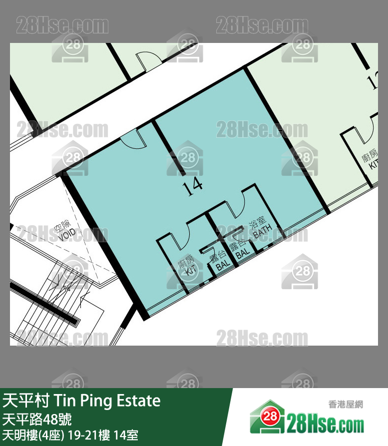 天平村 天明樓(4座)21樓 14室 平面圖