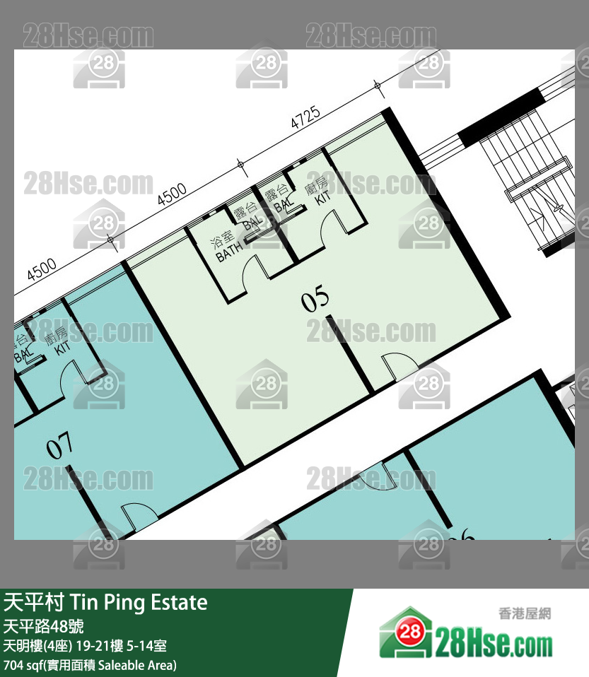 天平村 天明樓(4座)19樓 13室 平面圖