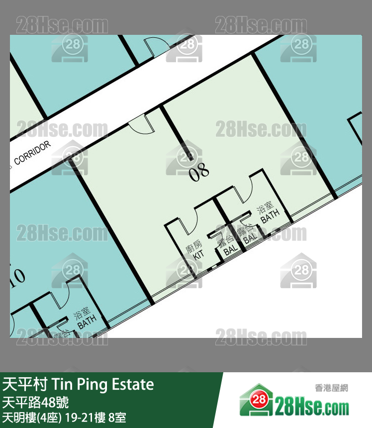 天平村 天明樓(4座)20樓 8室 平面圖