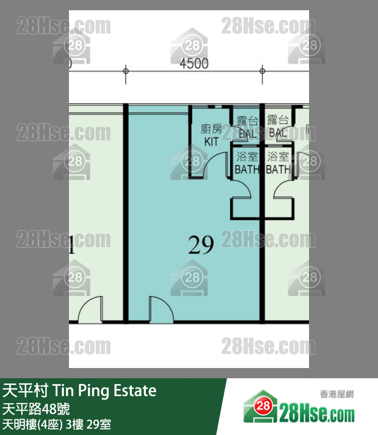 天平村 天明樓(4座)3樓 29室 平面圖