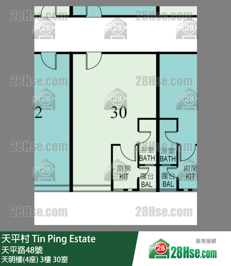 天平村 天明樓(4座)3樓 30室 平面圖