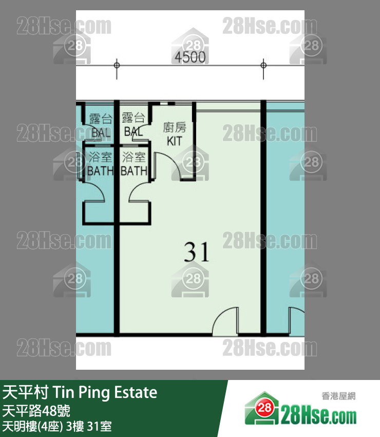 天平村 天明樓(4座)3樓 31室 平面圖