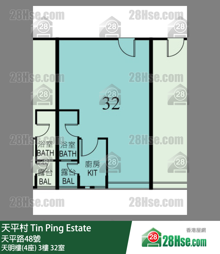 天平村 天明樓(4座) 3樓 32室 平面圖
