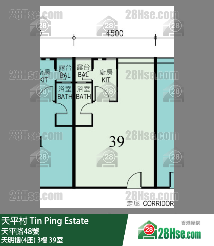 天平村 天明樓(4座)3樓 39室 平面圖