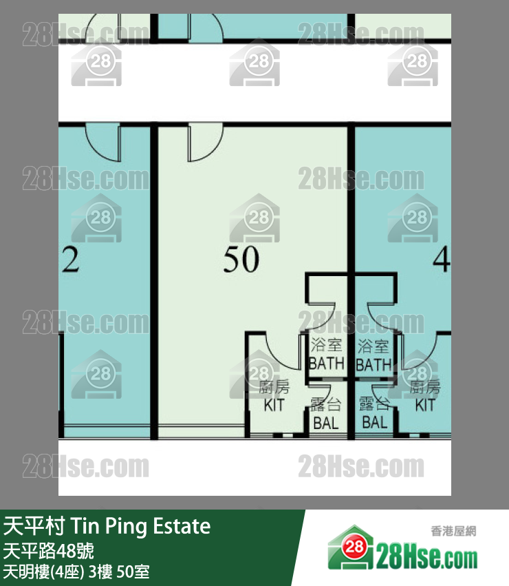 天平村 天明樓(4座)3樓 50室 平面圖