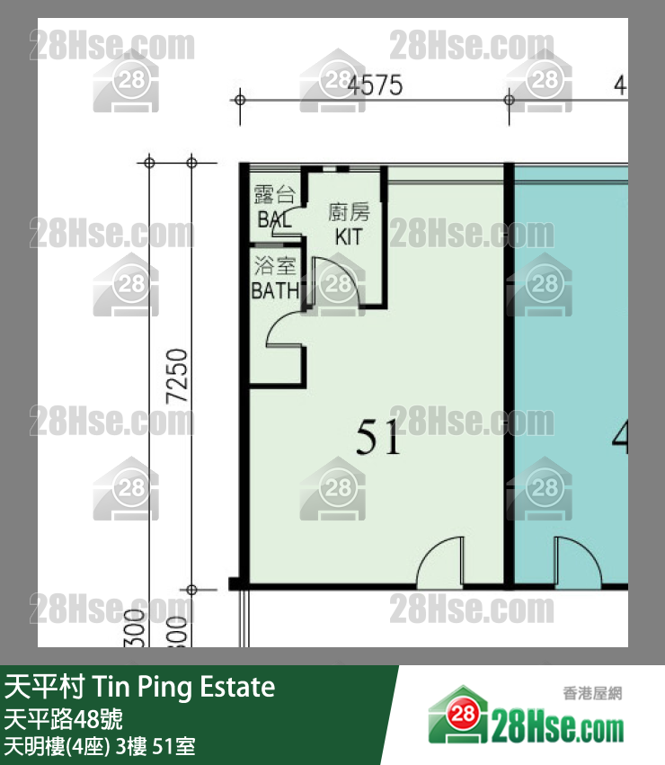 天平村 天明樓(4座)3樓 51室 平面圖